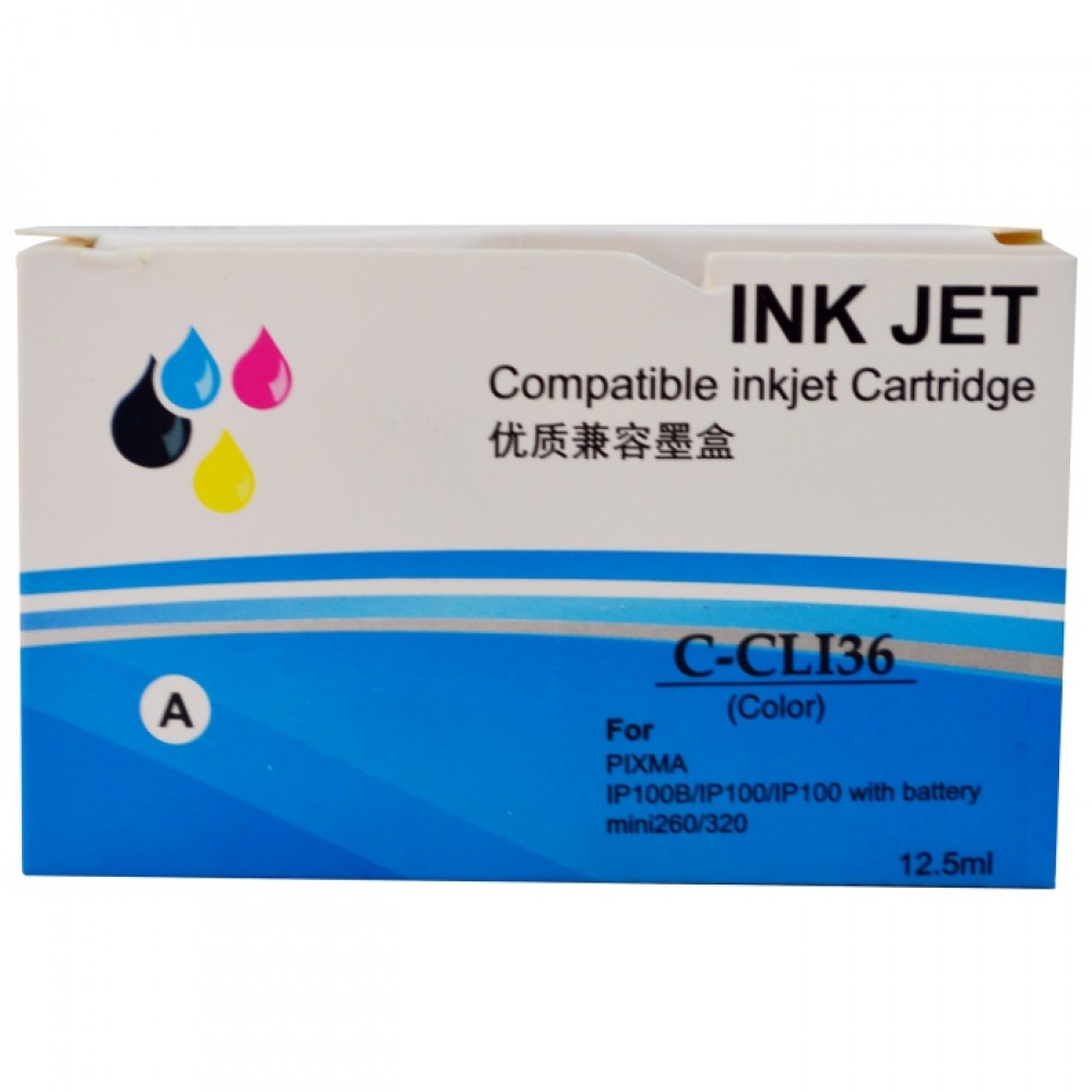 Cartridge Xantri Can CLI36 CLI 36 CLI36 CCLI36 CL36 CL 36 TriColor, Refill Printer Can PIXMA TR150 iP100 iP110 Chip