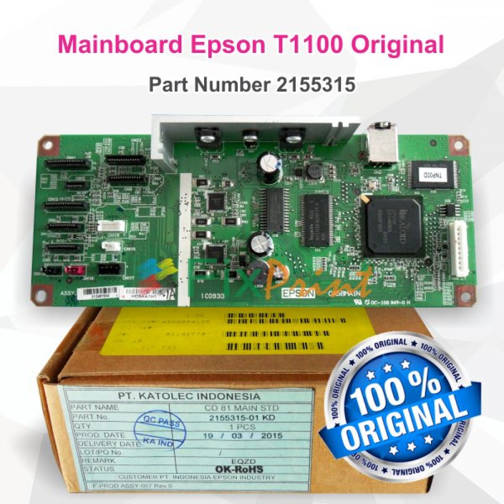 Board Epson T1100 New, Mainboard Epson T1100, Motherboard Epson T1100 Part Number Assy 2155315